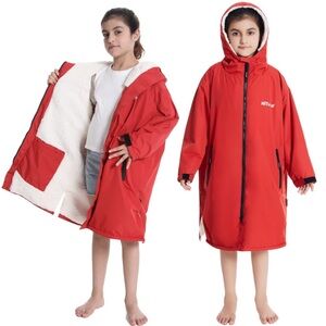 Red Hooded Jacket with White Lining